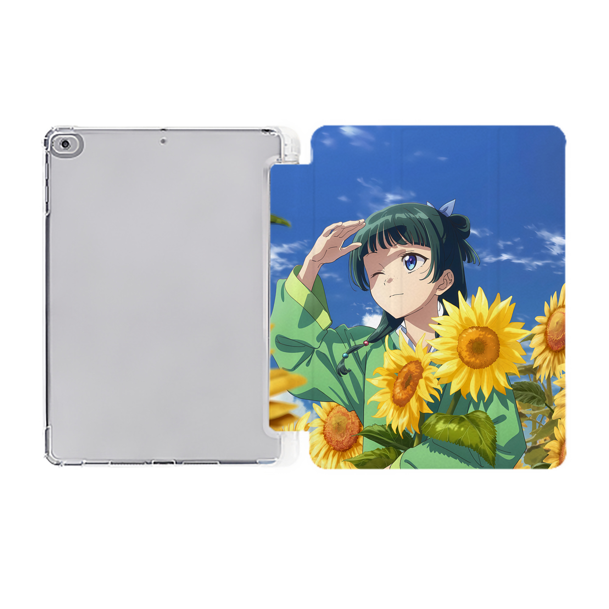 （画像用） 薬屋のひとりごと The Apothecary Diaries IPad ケース ペン収納付き 三つ折りスタンド PUレザー×シリコン 対応機種9.5/10.5/10.9インチ